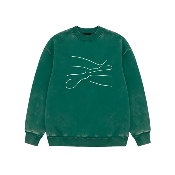 Acid-Washed Vintage Crewneck Sweatshirt with Distressed Details